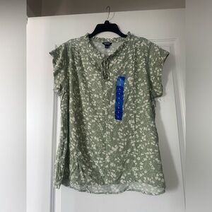 Buffalo by David Bitton sage green Floral Blouse
